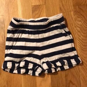 Hanna Andersson navy blue and white stripe shorts